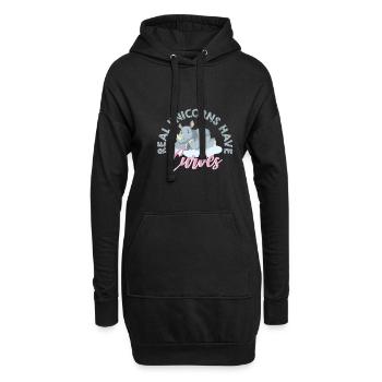 Lustiger Einhorn Spruch I Einhörner - Hoodie-Kleid - Schwarz - Vorne