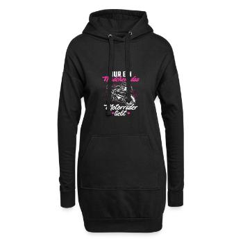 Motorrad Frau Superbikerin Geschenk · Mädchen - Hoodie-Kleid - Schwarz - Vorne