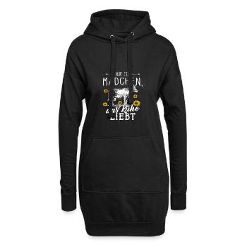 Vaches vaches vaches ferme cadeau · Fille - Sweat-shirt à capuche long Femme - noir - Devant