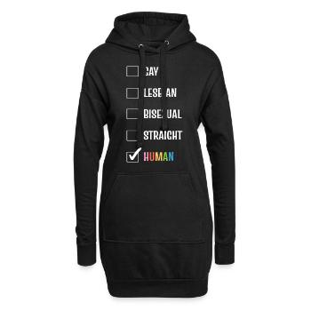 Gay Lesbian Bisexual Straight Human - Hoodie-Kleid - Schwarz - Vorne