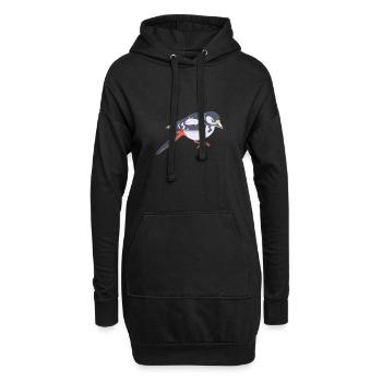 Buntspecht - Hoodie-Kleid - Schwarz - Vorne