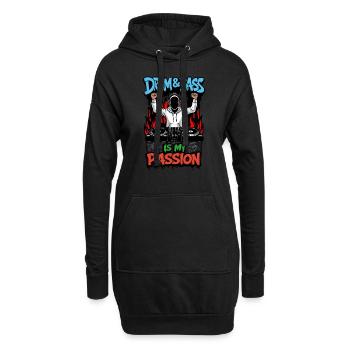 Drum & Bass ist meine Leidenschaft - Hoodie-Kleid - Schwarz - Vorne