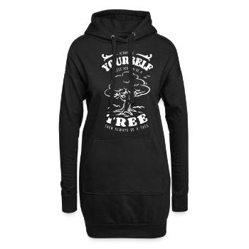 Soyez toujours vous-même - arbre - nature - dicton - Sweat-shirt à capuche long Femme - noir - Devant