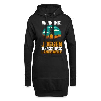 Läufer Joggen Laufen - Hoodie-Kleid - Schwarz - Vorne