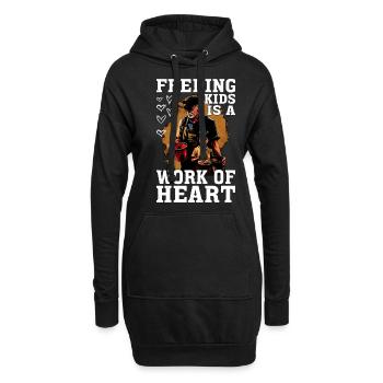 Feeding Kids Is A Work Of Heart 6 - Hoodie-Kleid - Schwarz - Vorne