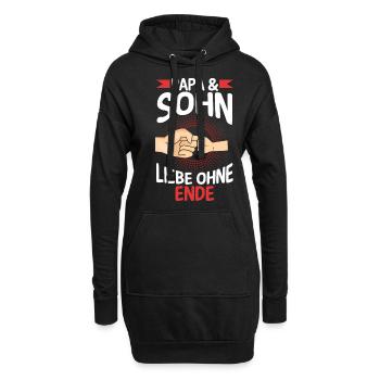 Papa Sohn Vater Familie Geschenk - Hoodie-Kleid - Schwarz - Vorne