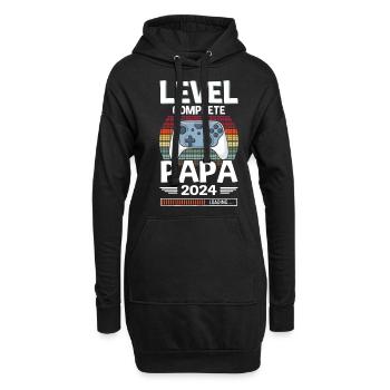 Level Complete Papa 2024 Werdender Vater - Hoodie-Kleid - Schwarz - Vorne