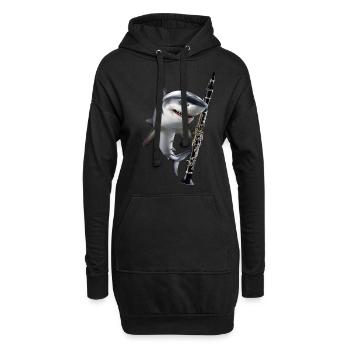 Hai Klarinette - Hoodie-Kleid - Schwarz - Vorne