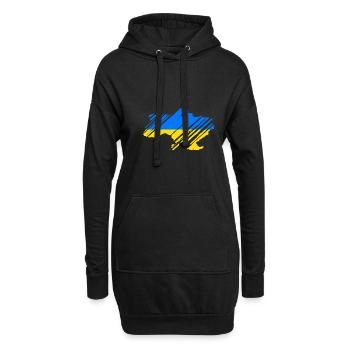 Ukraine - Hoodie-Kleid - Schwarz - Vorne