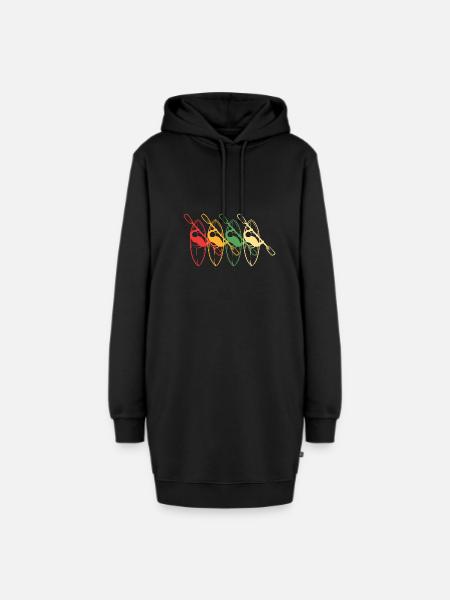 Kajak Kajakfahren Kanu Kanusport - Hoodie-Kleid - Schwarz