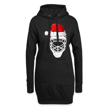 Xmas Weihnachtsmannmütze Weihnachten Eishockey - Hoodie-Kleid - Schwarz - Vorne