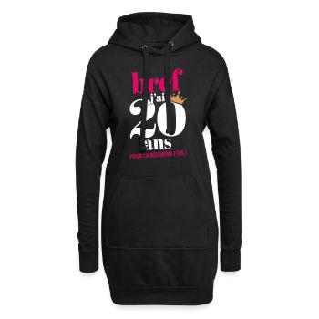 J'ai 20 Ans Pour La 2e Fois 40 Ans Femme Humour - Sweat-shirt à capuche long Femme - noir - Devant