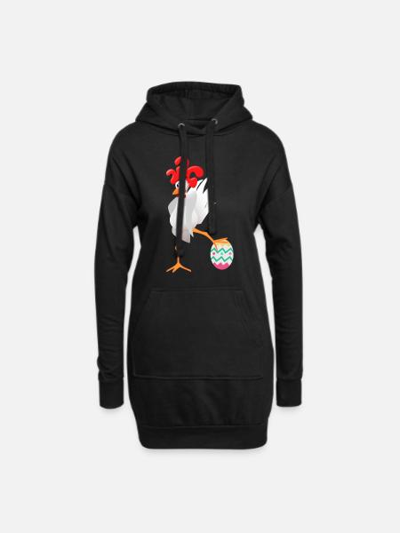 Coq de Pâques - Sweat-shirt à capuche long Femme - noir