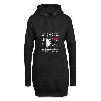 Chemise de badminton de joueur de badminton de Noël - Sweat-shirt à capuche long Femme - noir - Devant