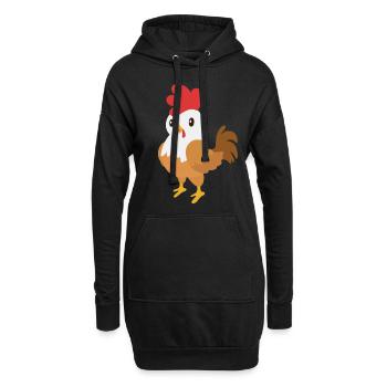 Coq - Sweat-shirt à capuche long Femme - noir - Devant