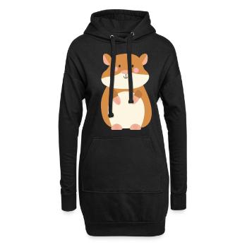 hamster - Sweat-shirt à capuche long Femme - noir - Devant