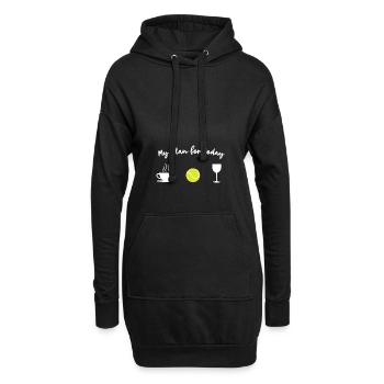 Entraînement de tennis l horaire quotidien - café tennis vin - Sweat-shirt à capuche long Femme - noir - Devant