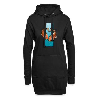 The Pisces-heart - Hoodie-Kleid - Schwarz - Vorne