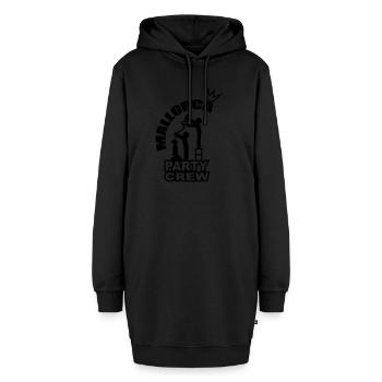 Mallorca Party Crew Malle - Hoodie-Kleid - Schwarz - Vorne - AI Model Female 172 light (172cm)