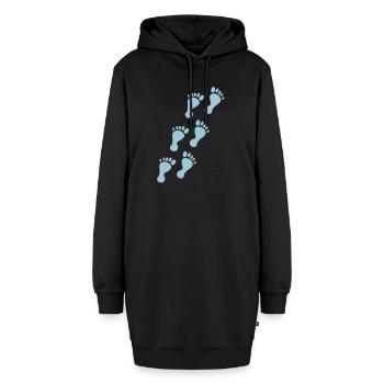 footprints - Sweat-shirt à capuche long Femme - noir - Devant