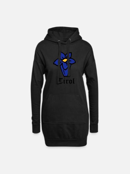 Tirol Enzian - Hoodie-Kleid - Schwarz