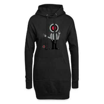 Mann mit Zielscheibe und Jojo - Hoodie-Kleid - Schwarz - Vorne