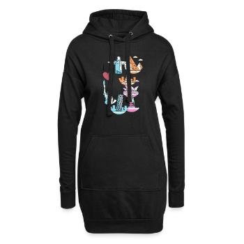 aime voyager - Sweat-shirt à capuche long Femme - noir - Devant
