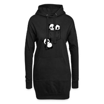 Panda Tasche - Hoodie-Kleid - Schwarz - Vorne
