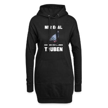 Taube Taubenzüchter Tauben Vogel Brieftaube lustig - Hoodie-Kleid - Schwarz - Vorne