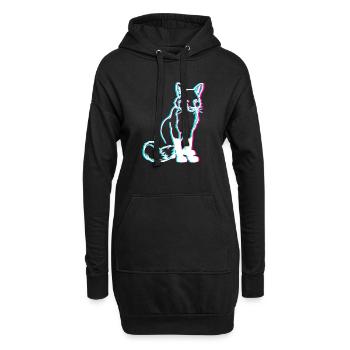 Fuchs 3D Wald Tiere - Sweat-shirt à capuche long Femme - noir - Devant