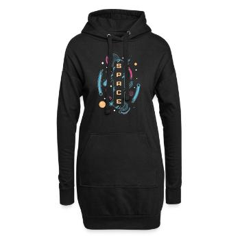 Kosmos - Hoodie-Kleid - Schwarz - Vorne