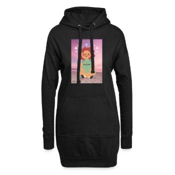 Ich meditiere gerne - Hoodie-Kleid - Schwarz - Vorne