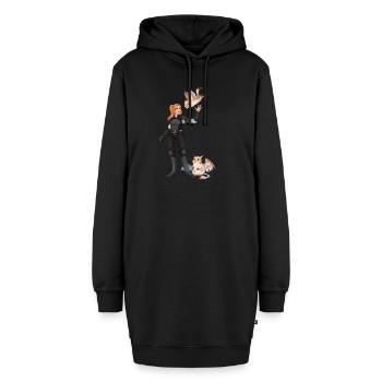 Janika - Hoodie-Kleid - Schwarz - Vorne - AI Model Female 172 light (172cm)