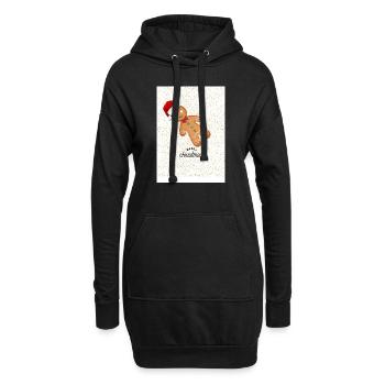 merry christmas-Weihnachtsmode - Hoodie-Kleid - Schwarz - Vorne