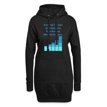 Geduld ist mächtig - Hoodie-Kleid - Schwarz - Vorne