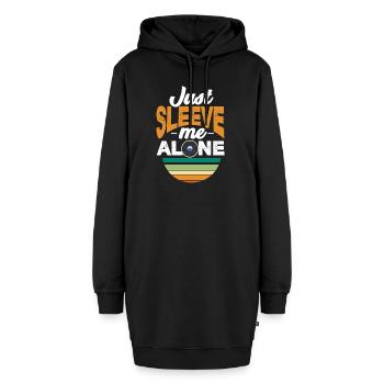 Just Sleeve Me Alone - Drôle de collectionneur de disques - Sweat-shirt à capuche long Femme - noir - Devant