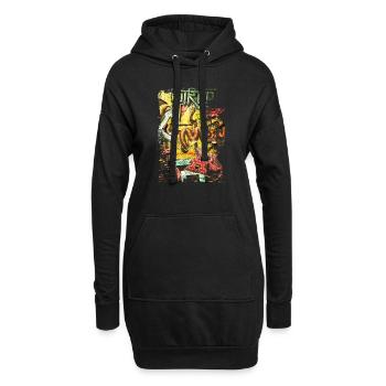 Graffiti-Stil Splash Hip Hop Farben Maler Farbe - Hoodie-Kleid - Schwarz - Vorne