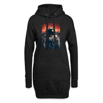 Astronaut im All - Hoodie-Kleid - Schwarz - Vorne