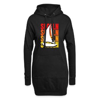 Segeln: Freiheit auf dem Wasser - Hoodie-Kleid - Schwarz - Vorne