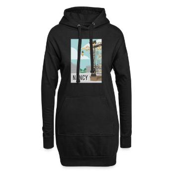 Nancy ville - Sweat-shirt à capuche long Femme - noir - Devant