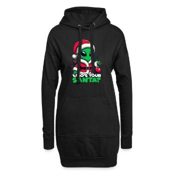Santa Alien - Hoodie-Kleid - Schwarz - Vorne