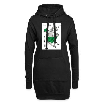Je viens de San Francisco slogan - Sweat-shirt à capuche long Femme - noir - Devant