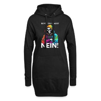 Bevor du fragst NEIN Lustiger Spruch - Hoodie-Kleid - Schwarz - Vorne