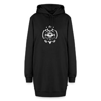 EYE - Hoodie-Kleid - Schwarz - Vorne - AI Model Female 172 light (172cm)