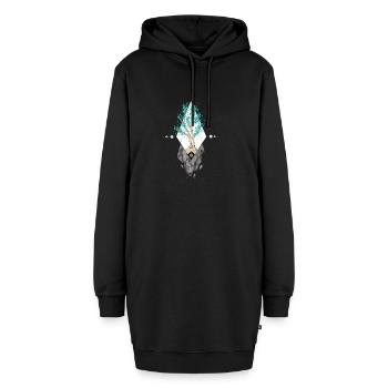 Bubbletree - Hoodie-Kleid - Schwarz - Vorne - AI Model Female 172 light (172cm)