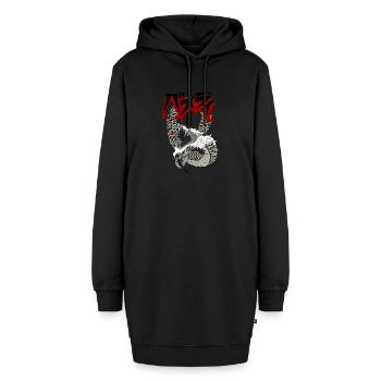 Dragon - Hoodie-Kleid - Schwarz - Vorne - AI Model Female 172 light (172cm)