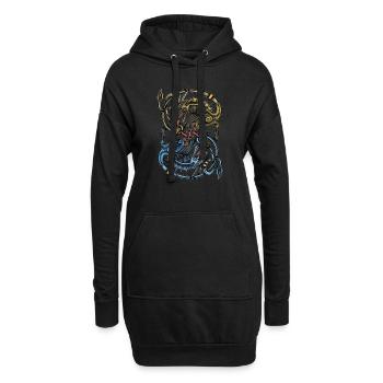 Viking Dragon - Sweat-shirt à capuche long Femme - noir - Devant