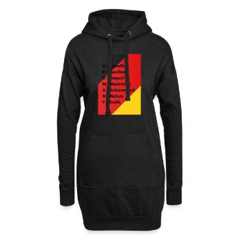 Allemagne - Sweat-shirt à capuche long Femme - noir - Devant