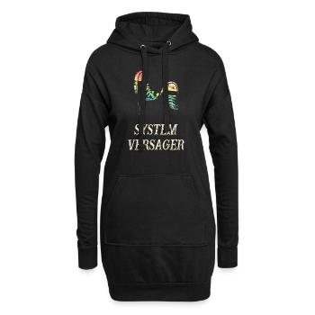 System versager - Hoodie-Kleid - Schwarz - Vorne