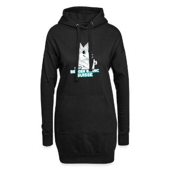 TEAM Berger Blanc Suisse - Sweat-shirt à capuche long Femme - noir - Devant